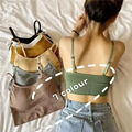 Womens Seamless Tube Top Sports Vest with Padded Bra1