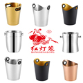 Custom Wholesale Luxury Gold Standing Ice Cube Bucket Champagne Metal Gold Stainless Steel Ice Bucket for Weddings1