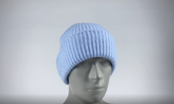 Blue soft Knit beanie hat