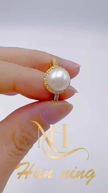 18K Gold Plated Natural Freshwater Pearl Ring - Luxury Adjustable Open Wedding Jewelry Wholesale1