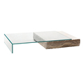 Maxky italien minimaliste Trververtine table basse légère luxe moderne rétractable carré salon créatif verre table