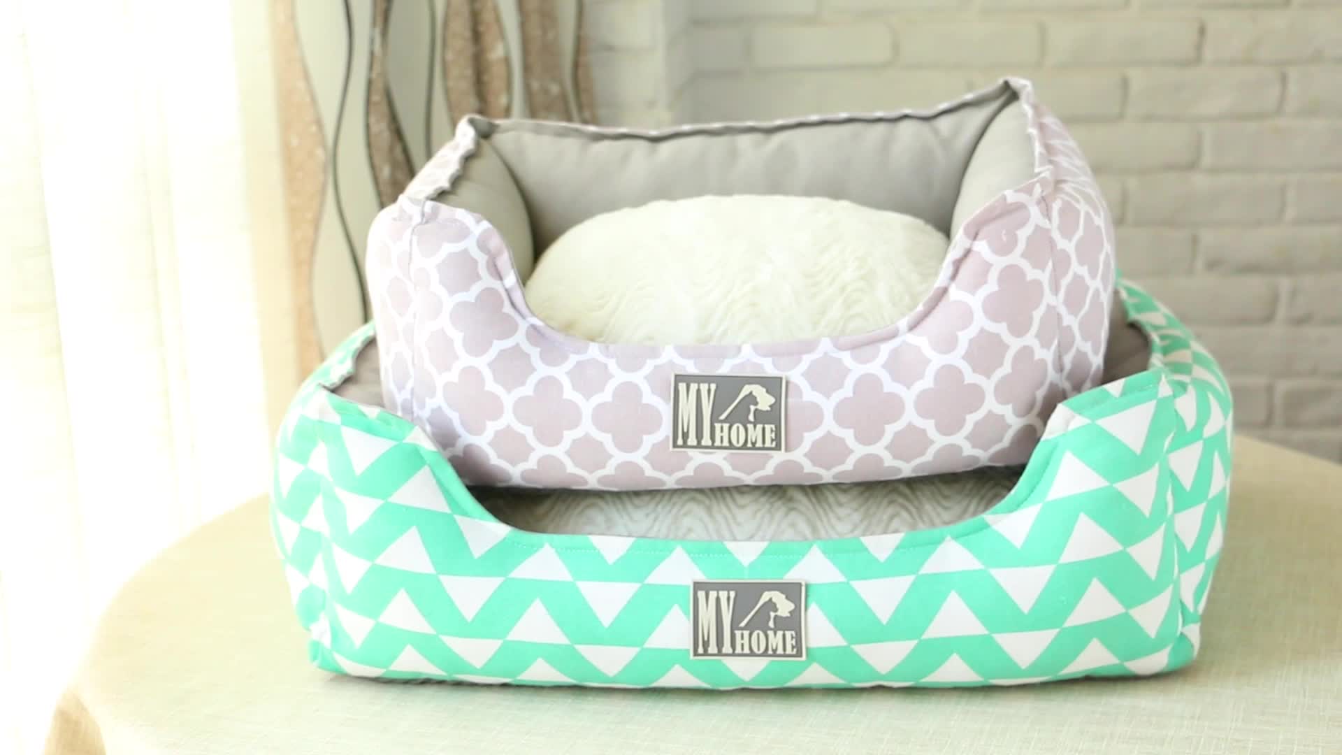 รูปแบบรูปทรงเรขาคณิตการพิมพ์โมเลกุลโฟม Foam Pet Pet Bed Orthopedic1