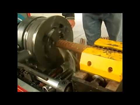 JBG-50 Rebar rib peeling and thread rolling machine operation video