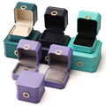 Hanhong Factory Großhandel Schmuckschachtel Verpackung neuer Quadratkette Ringbox mit Metall Luxusleder -Schmuckschachtel1