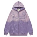 Vintage Washed Oversized Embroidered Patch Unisex Zip-up Hoodie1