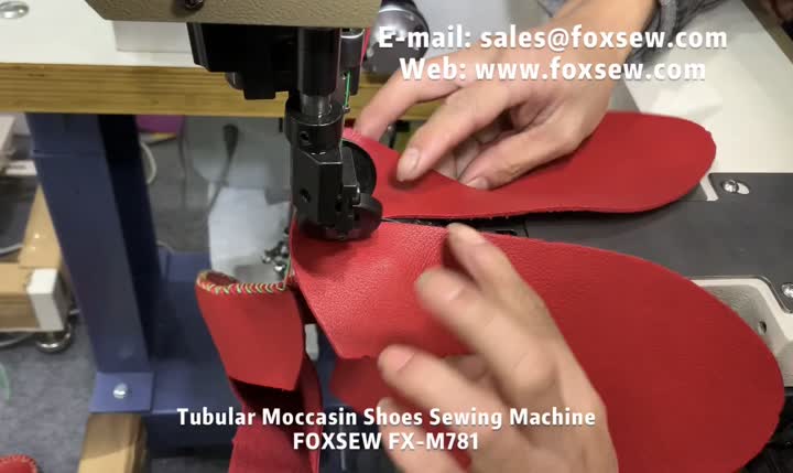 Máquina de costura de sapatos de mocassim tubulares