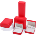 Großhandel Custom Logo Neues Luxus -Schmuckverpackungsbox Armband Armband Lagerbox Halskette Rot Leder Ring Schmuckschachtel1