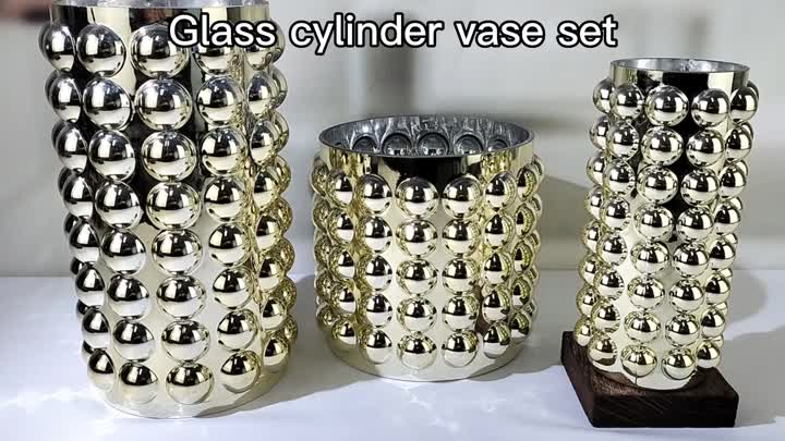 gold effect glass vase