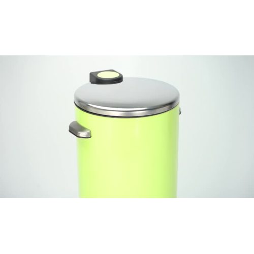 green pedal trash can with handle