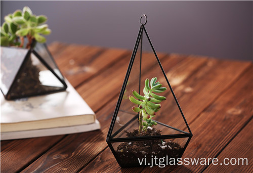 Mặt bàn bằng kính Terrarium Lantern rõ ràng hình học