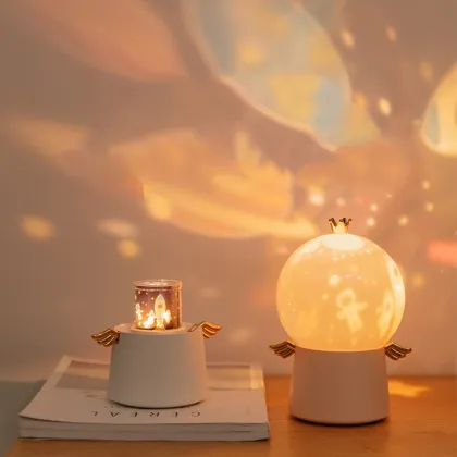 Children's Cartoon Rotating Night Light - LED Music Box Space Projector Lamp