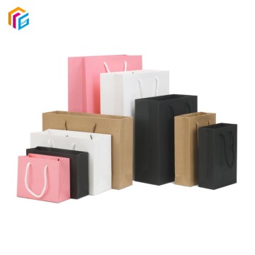 Luxury Personalized Paper Shopping Bags with Logo Print and Ribbon Handles