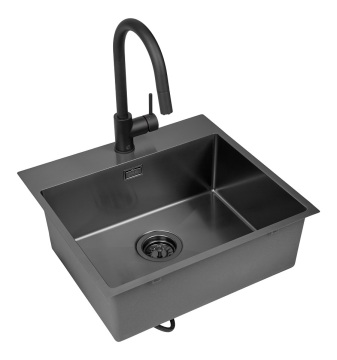 Oulin PVD stainless steel black kitchen sink OL-FTR104