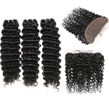 Curly human hair bundles with lace closure frontal 10a grade hair peruvian virgin human hair bundles