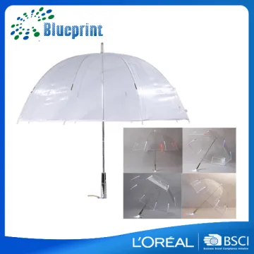 hot Bubble led ribs torch handle lighting clear led umbrella
