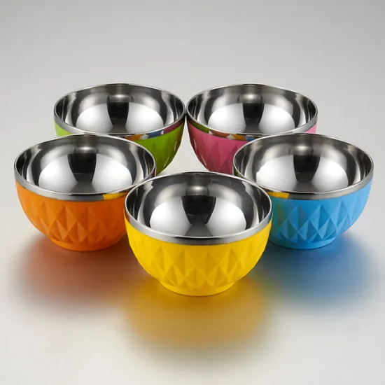 Double Wall Non Magnetic Stainless Steel Multicolor Bowl