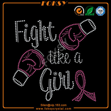 Fight like a girl rhinestone transfers wholesale