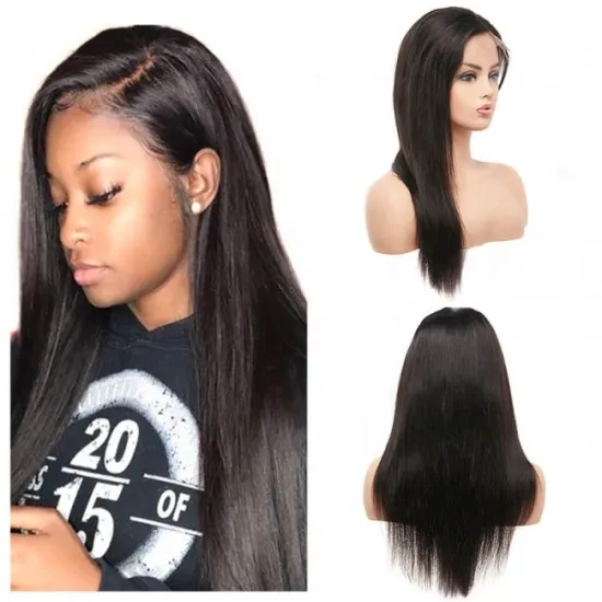 Fast Shipping Cheap Virgin Remy Malaysian Silk Straight Wave  Hair 360 Lace Front  Wigs For Black Women