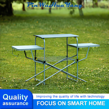 Lightweight Outdoor Cooking Table with Folding Design