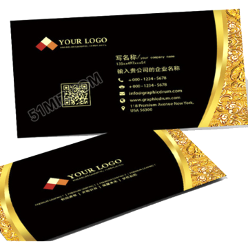 Personalized Black PVC Round Corner ID Business Cards (86*54mm) with Logo