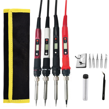 80W Temperature Adjustable Soldering Iron Kit with Ceramic Heater and Digital Display