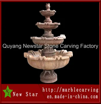 Four Tiers Marble Stone Carving Fountain for Garden Decoration (ns-1112)