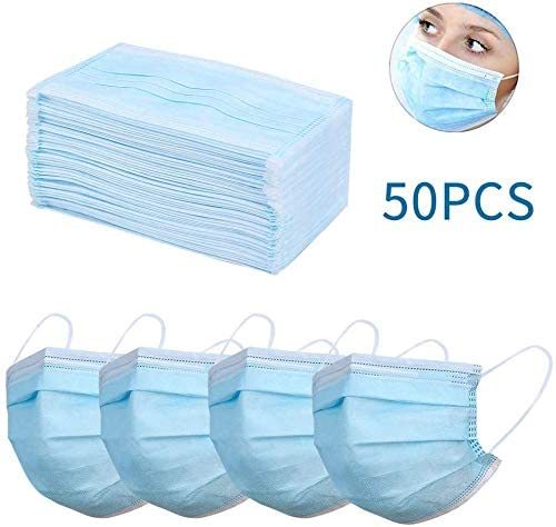 50PCS Disposable Mouth Cover,3-Ply Face Mouth Cover