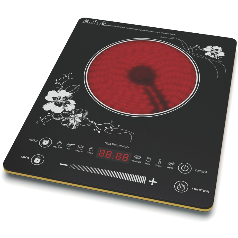 Touch Control Small Ceramic Cooktop Infrared Cooker With A Grade Glass Mirco Crystal Plate Infrared Cooker Electric