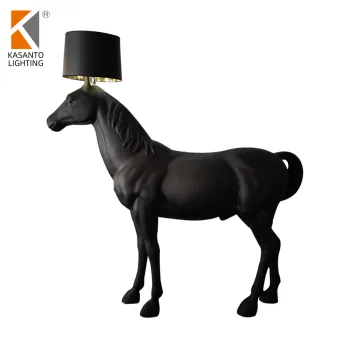 Modern Horse Model Luxury Hotel Indoor Animal Lamp for Home Decoration