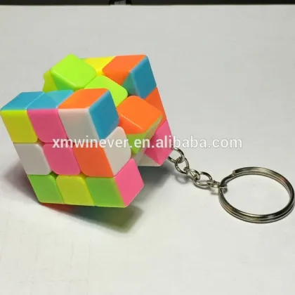 Stickerless cube keychain, magic cube keychain