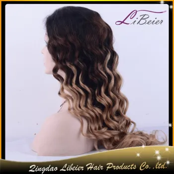 Top Quality 8A 100% Brazilian Virgin Human Hair Lace Front Wig T Color Two Tone Ombre Wigs with Baby Hair