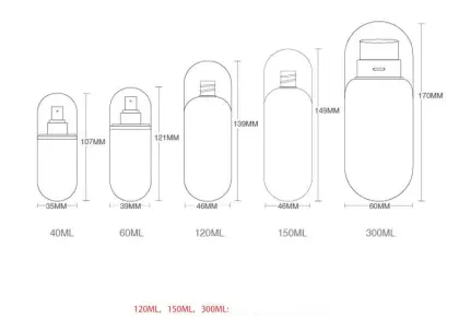 Pet bottle spray lotion makeup remover cosmetics bottles