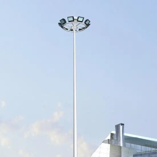 High Mast Lighting Poles with Lifting Systems in Various Heights: 15m, 18m, 20m, 25m, 30m, 35m - Hot Dipped Galvanized