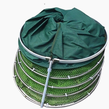 Steel Crab Fishing Nets: 1.5m-3m Folding Quick-drying Nets for Keeping Fish Alive