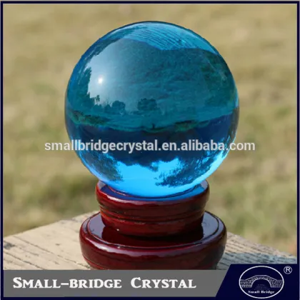 Hot Sale Fashionable Wooden base K9 Turquoise Crystal Ball