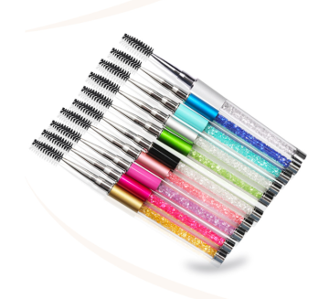 Professional Rhinestone Eyebrow Comb and Mascara Wands for Precision Eyelash and Eyebrow Grooming