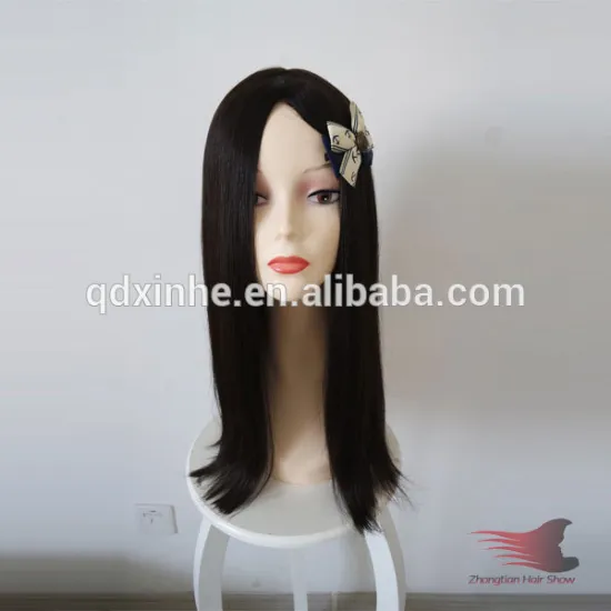 Virgin Human Hair Natural Color Kosher Wig in Stock 18inch BOB
