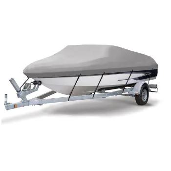 17' - 19'L Breathable Boat Cover Waterproof With Support Pole UV Protection