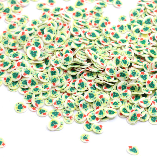 Wholesale 5MM Polymer Slice Polymer Caly Round Slice Shape Sprinkles With Miniature Christmas Tree For Slime And Nail Art