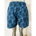 Pantaloncini da spiaggia da uomo con stampa vintage blu