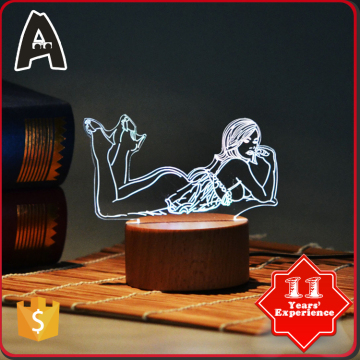 Good Reputation retail displays beauty Acrylic led night light Table Lamp 3d wall light