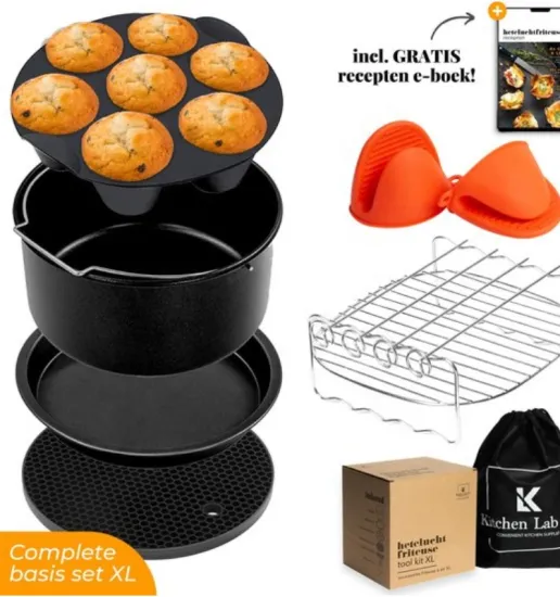 8 Inch Baking Tools and 3.8-5.8 QT Air Fryer Accessories Kit