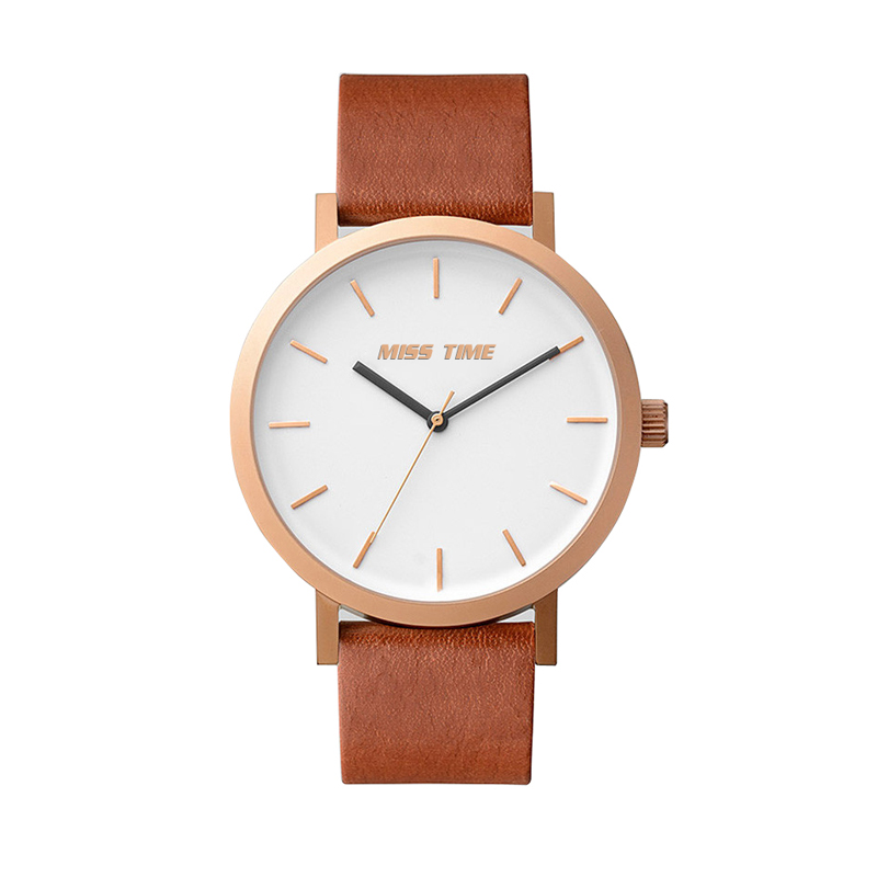 wholesale brown leather straps making machine quartz watch