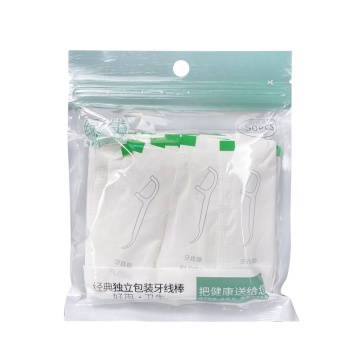 Single-Use Floss Sticks: Pack of 50 in Disposable Plastic Bag
