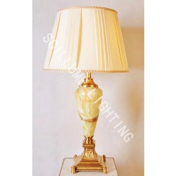 20631  hotel project  antique solid brass marble table lamp