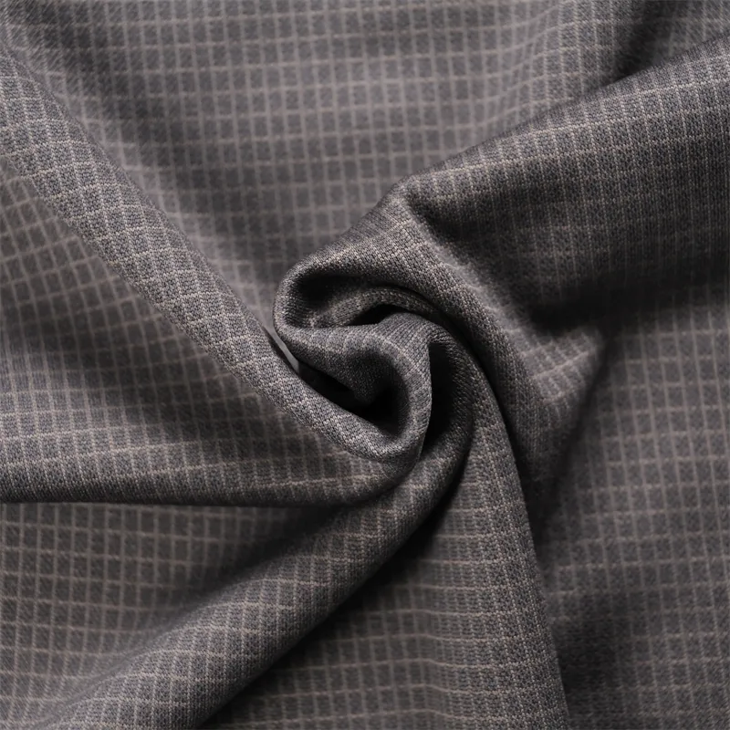 การออกแบบใหม่ Checker ด้านหลังแปรงผ้าโพลีเอสเตอร์ Interlock 100%