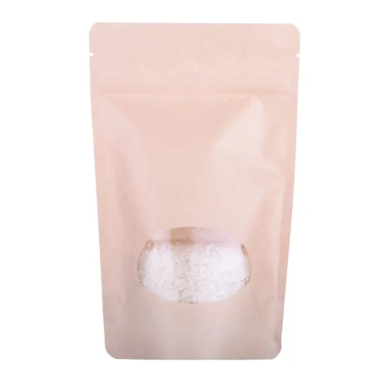 Biodegradable Zipper Stand Up Coffee Packaging Paper Bag