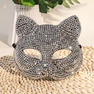 ماسک مهمانی گوش گربه ای Rhinestone