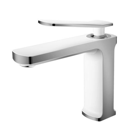 White Classic Basin Mixer Hot Water Conversion