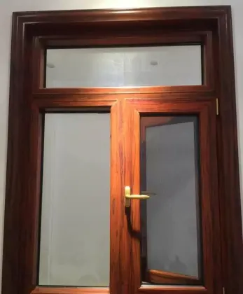 Wood grain casement window
